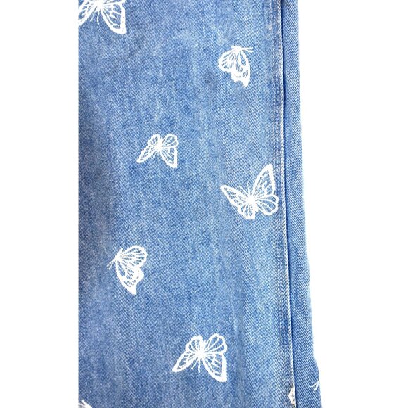 Simple Society Butterfly Jeans Baggy High Rise Print Y2K Soft Girl Coquette - Picture 3 of 12